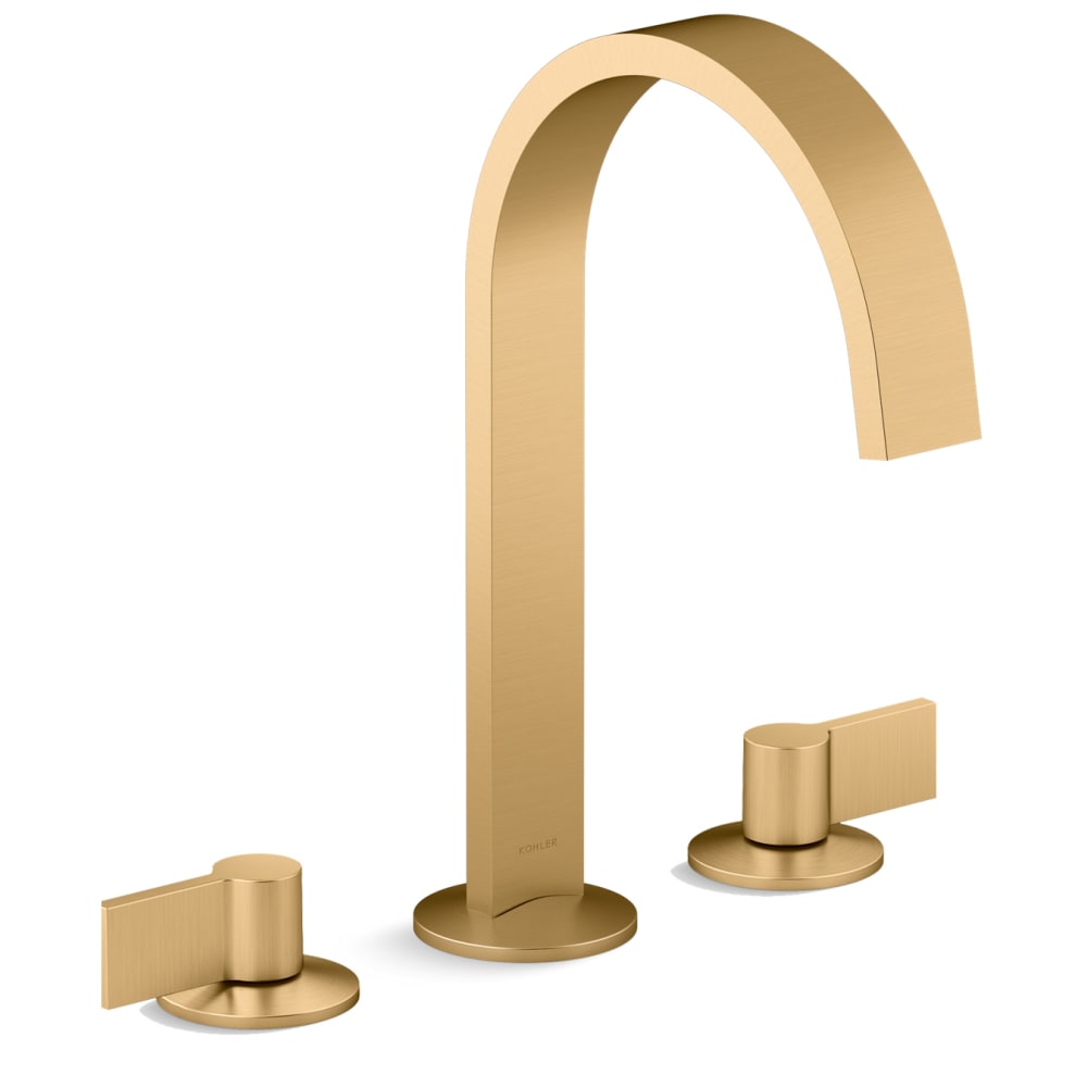 Components 1.2 GPM Widespread Ribbon Spout Bathroom Faucet with Lever Handles, UltraGlide Technology and Pop-Up Drain Assembly
