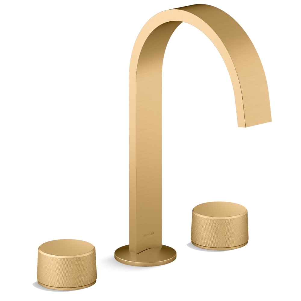 Components 1.2 GPM Widespread Ribbon Spout Bathroom Faucet with Oyl Handles, UltraGlide Technology and Pop-Up Drain Assembly