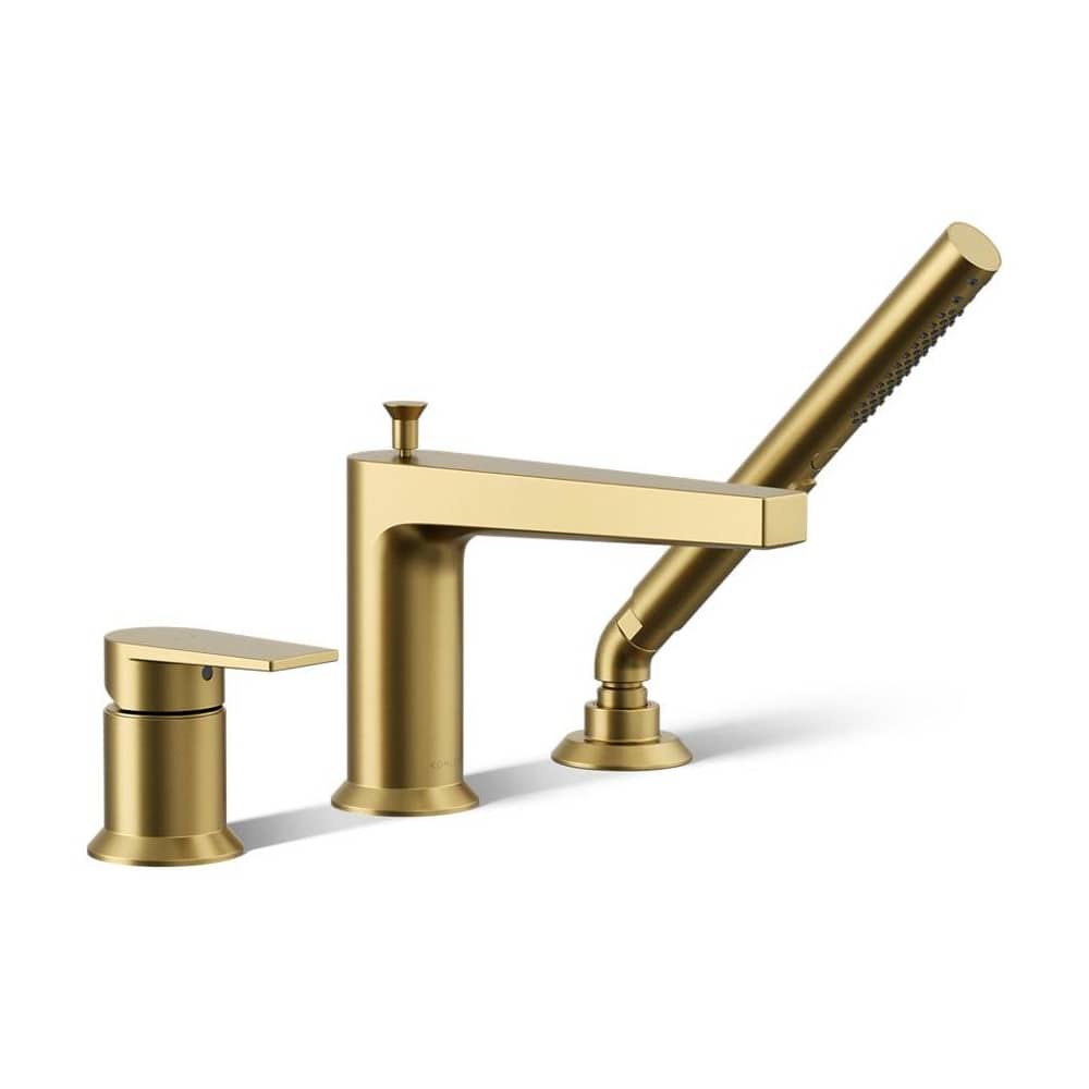 Taut Deck Mounted Roman Tub Filler with Built-In Diverter - Includes Hand Shower