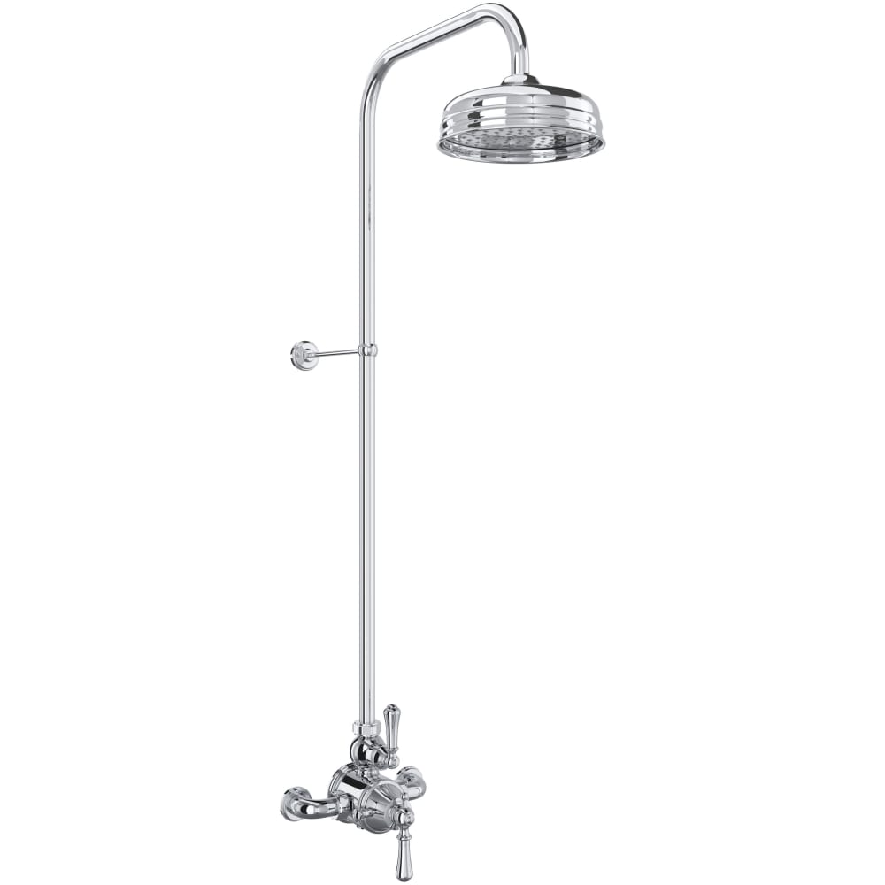 Georgian Era Exposed Thermostatic Shower System with Shower Head, Slide Bar, Shower Arm, and Valve Trim