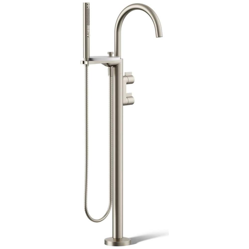 Components Floor Mounted Tub Filler with Built-In Diverter - Includes Hand Shower
