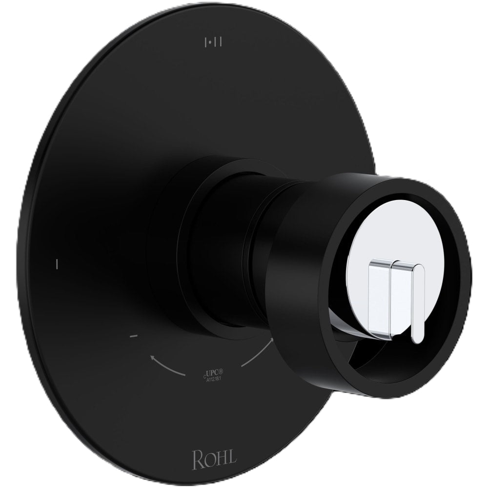 Eclissi Two Independent and One Shared Function Thermostatic Valve Trim Only with Single Wheel Handle, Integrated Diverter, and Volume Control - Less Rough In