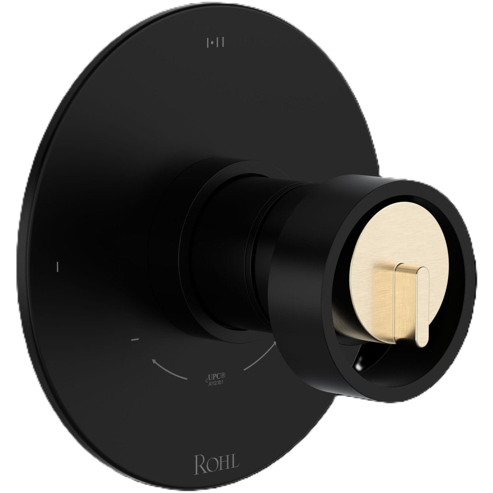 Eclissi Two Independent and One Shared Function Thermostatic Valve Trim Only with Single Wheel Handle, Integrated Diverter, and Volume Control - Less Rough In