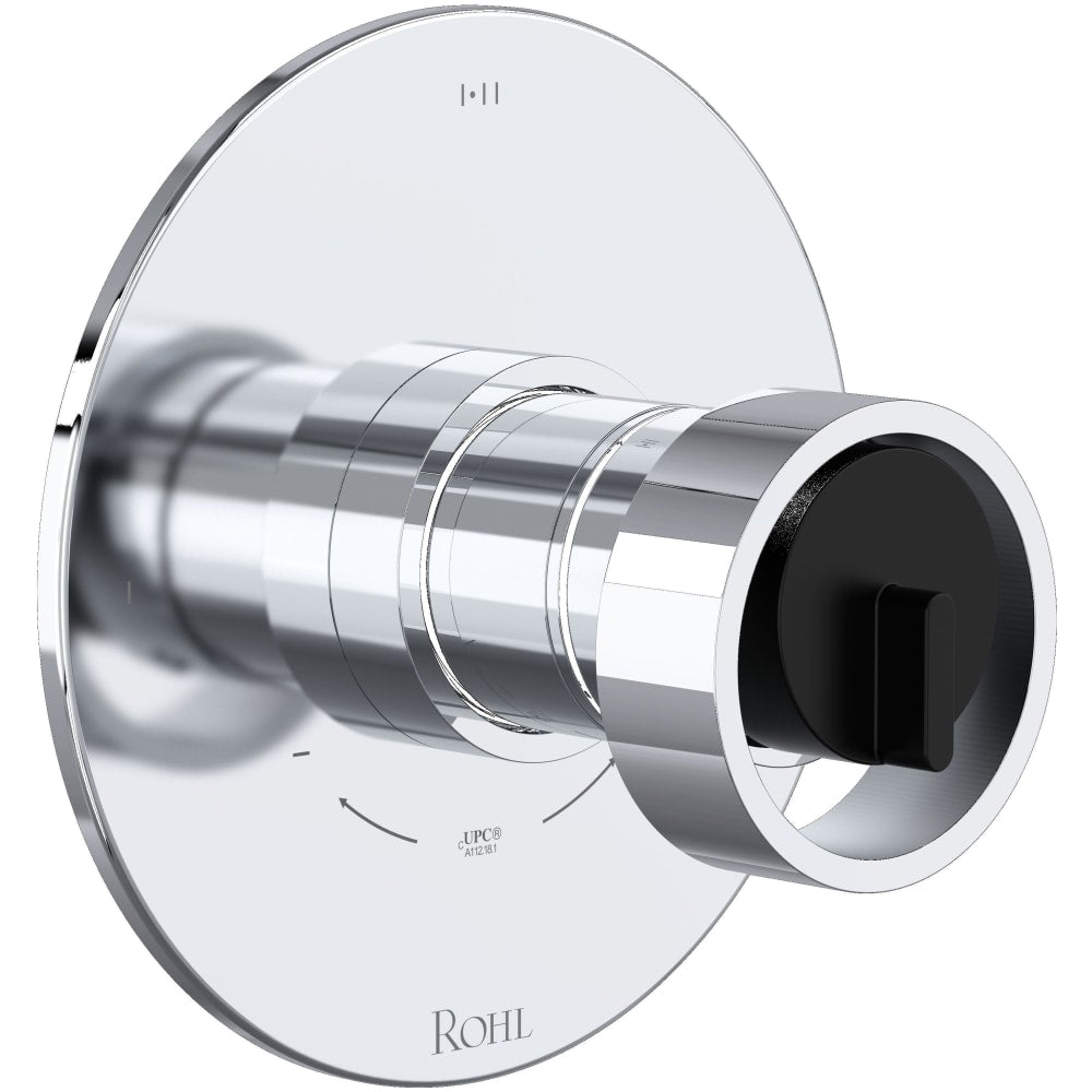 Eclissi Two Independent and One Shared Function Thermostatic Valve Trim Only with Single Wheel Handle, Integrated Diverter, and Volume Control - Less Rough In