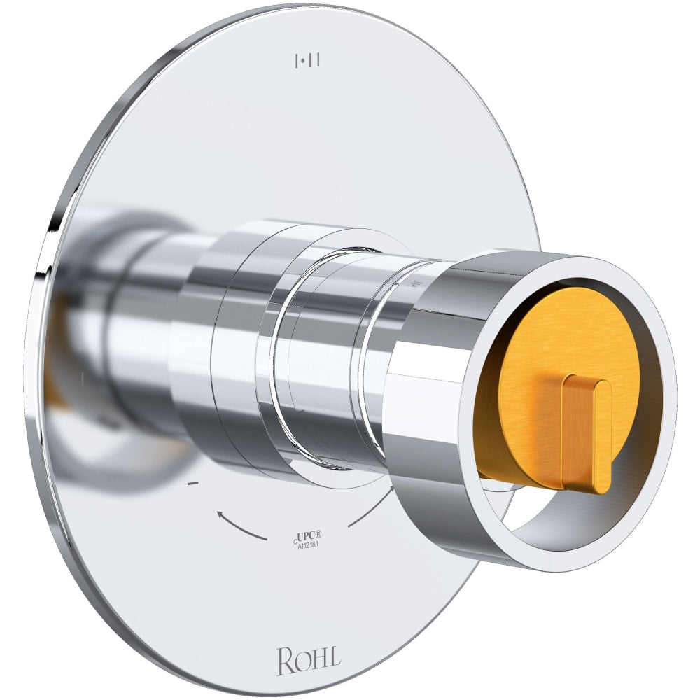 Eclissi Two Independent and One Shared Function Thermostatic Valve Trim Only with Single Wheel Handle, Integrated Diverter, and Volume Control - Less Rough In