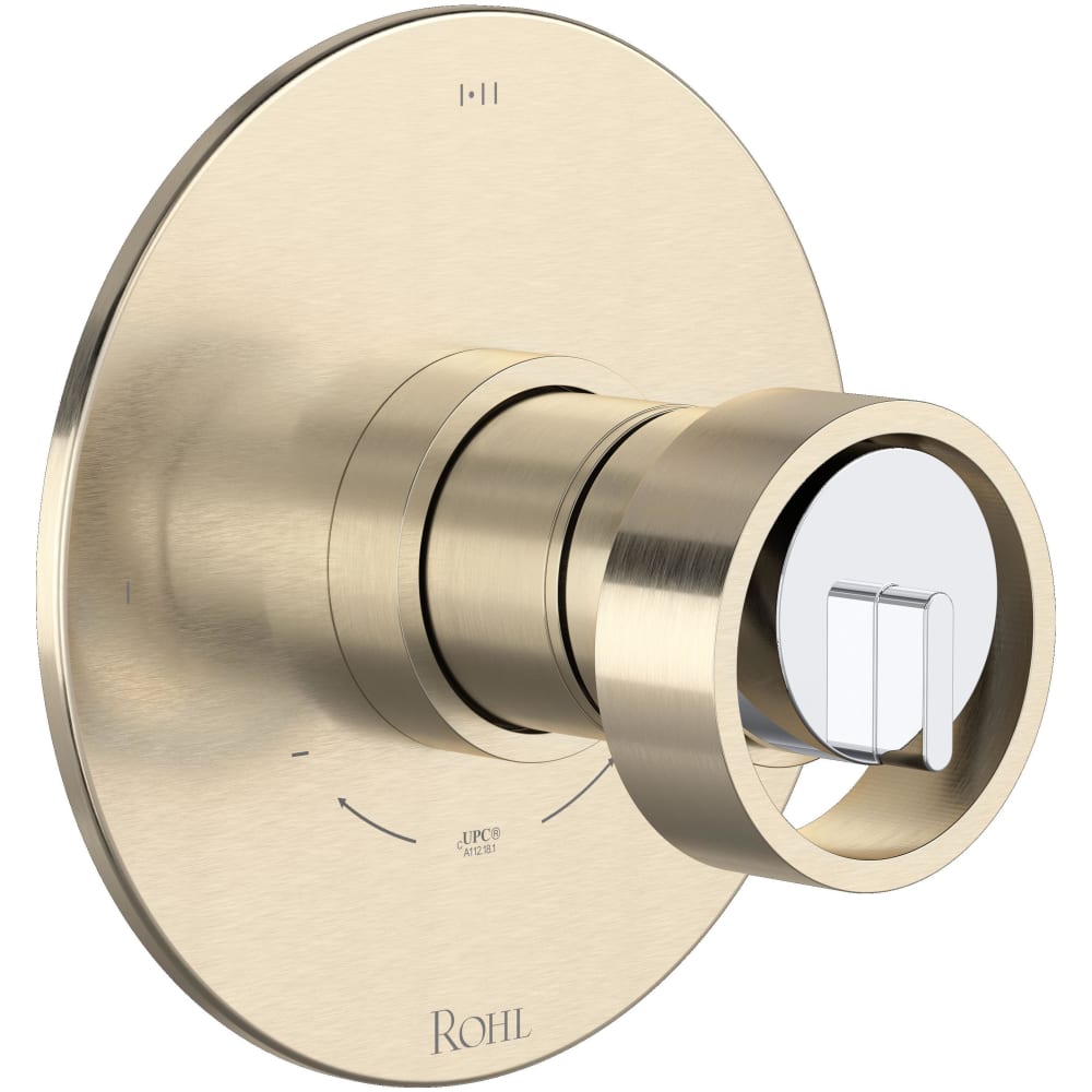 Eclissi Two Independent and One Shared Function Thermostatic Valve Trim Only with Single Wheel Handle, Integrated Diverter, and Volume Control - Less Rough In