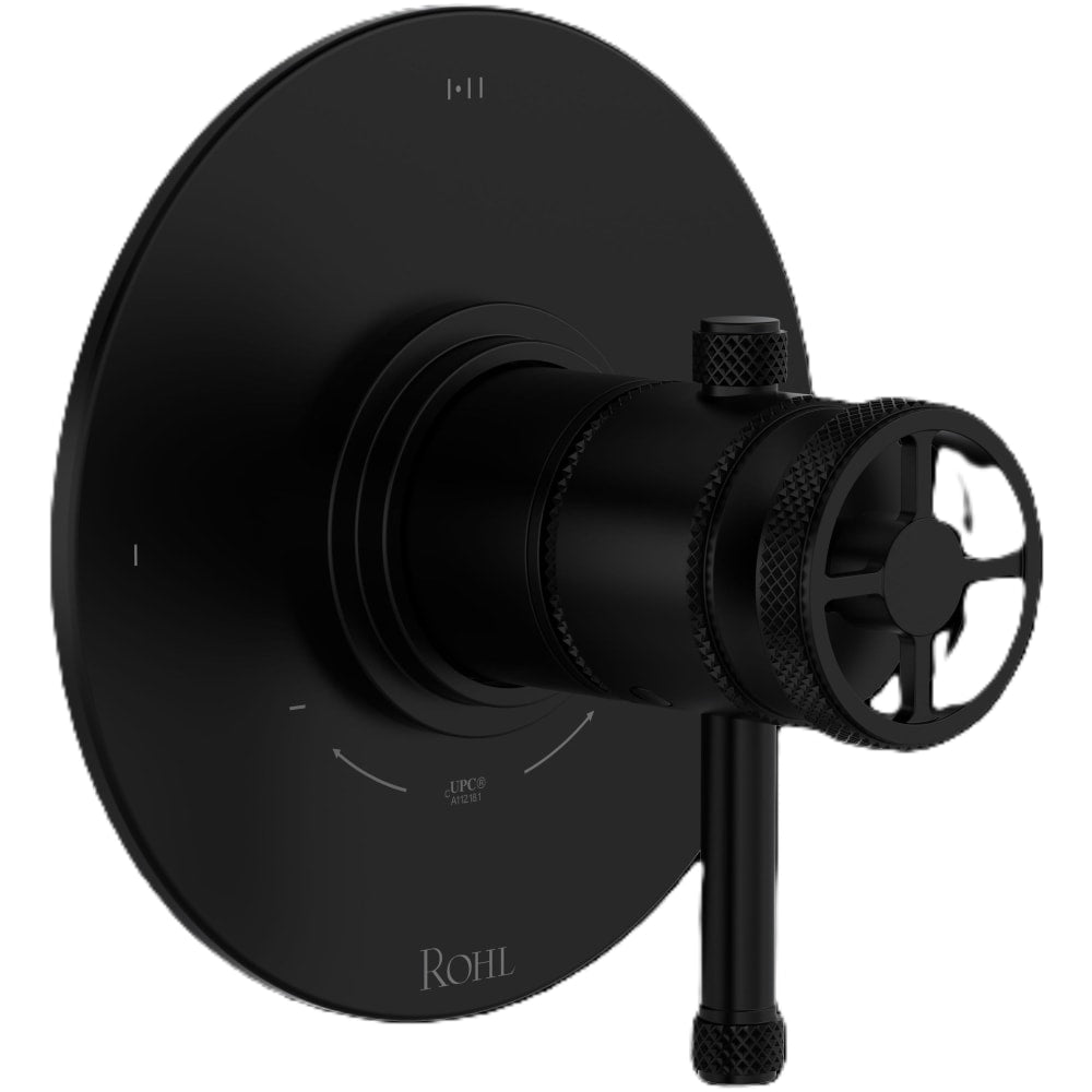 Campo Two Independent and One Shared Function Thermostatic Valve Trim Only with Single Lever / Wheel Handle, Integrated Diverter, and Volume Control - Less Rough In