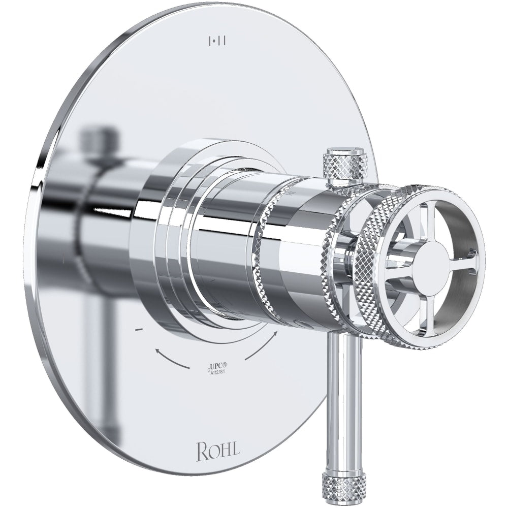 Campo Two Independent and One Shared Function Thermostatic Valve Trim Only with Single Lever / Wheel Handle, Integrated Diverter, and Volume Control - Less Rough In