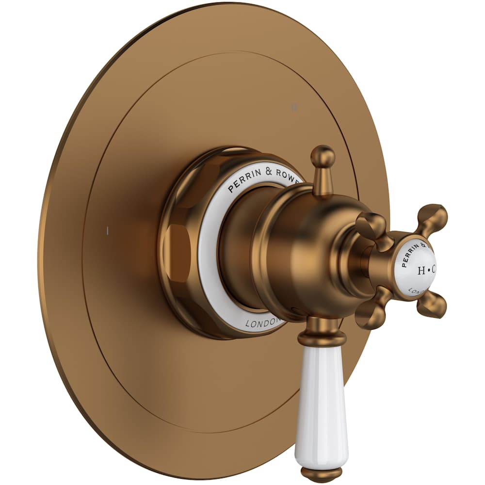 Edwardian Three Independent Function Thermostatic Valve Trim Only with Single Lever Handle and Integrated Diverter - Less Rough In