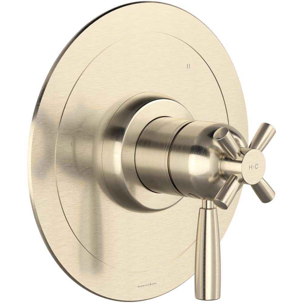 Holborn Three Independent, Two Shared Function Thermostatic Valve Trim Only with Single Cross / Lever Handle, Integrated Diverter, and Volume Control - Less Rough In