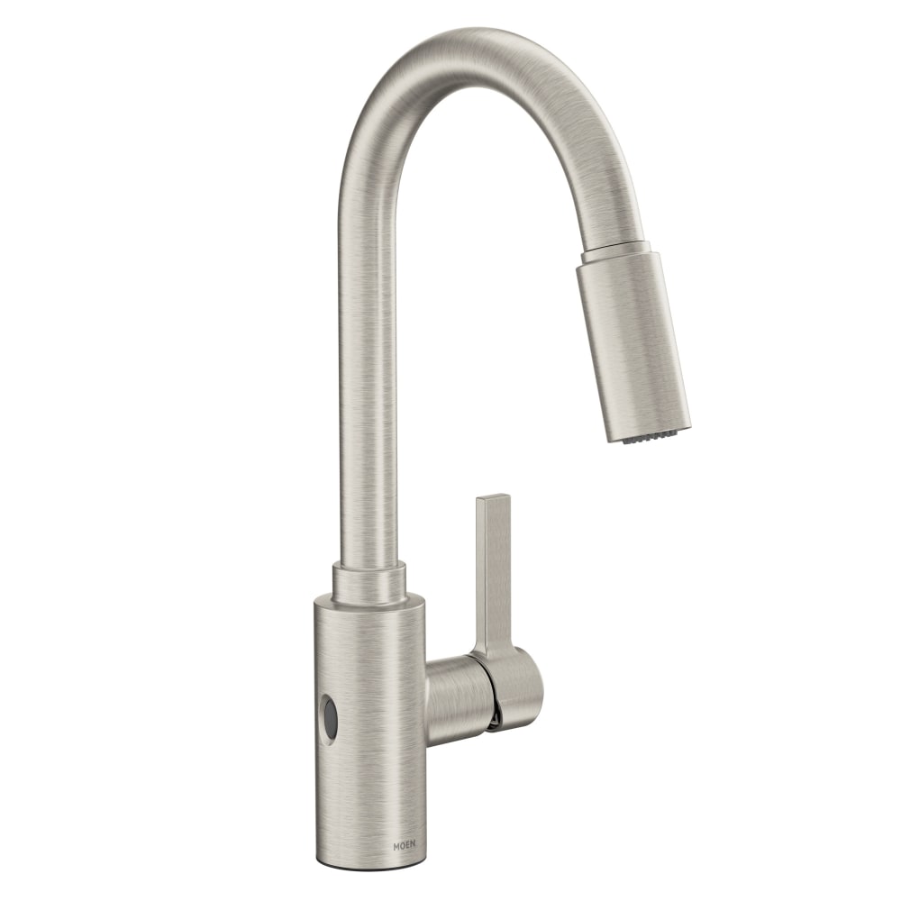 Moen Genta LX 1.5 GPM Single Hole Pull Down Kitchen Faucet with MotionSense Spot Resist Stainless
