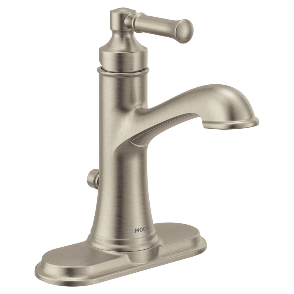 Moen Dartmoor 1.2 GPM Single Hole Bathroom Faucet with Pop-Up Drain Assembly Brushed Nickel