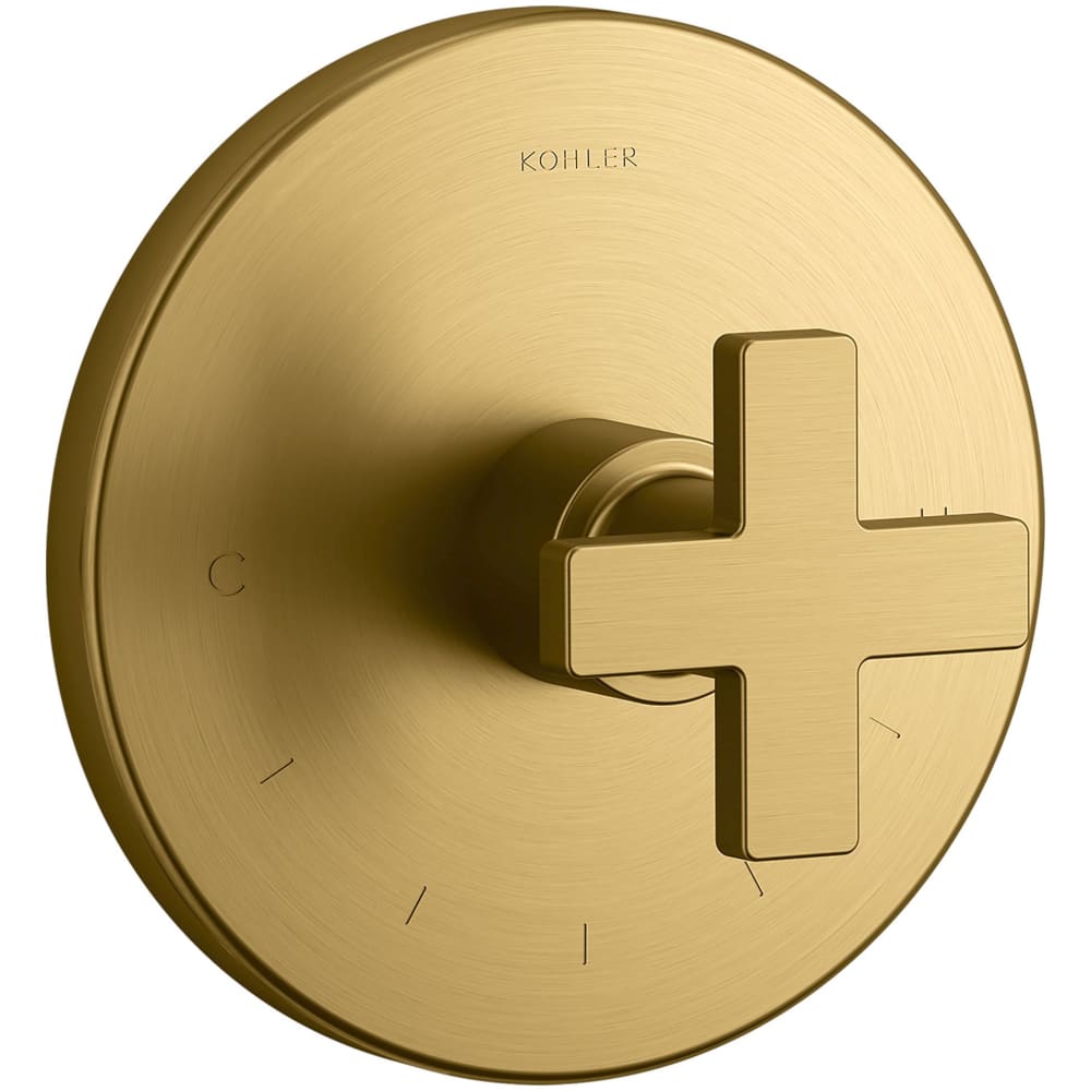 Composed Thermostatic Valve Trim Only with Single Cross Handle - Less Rough In