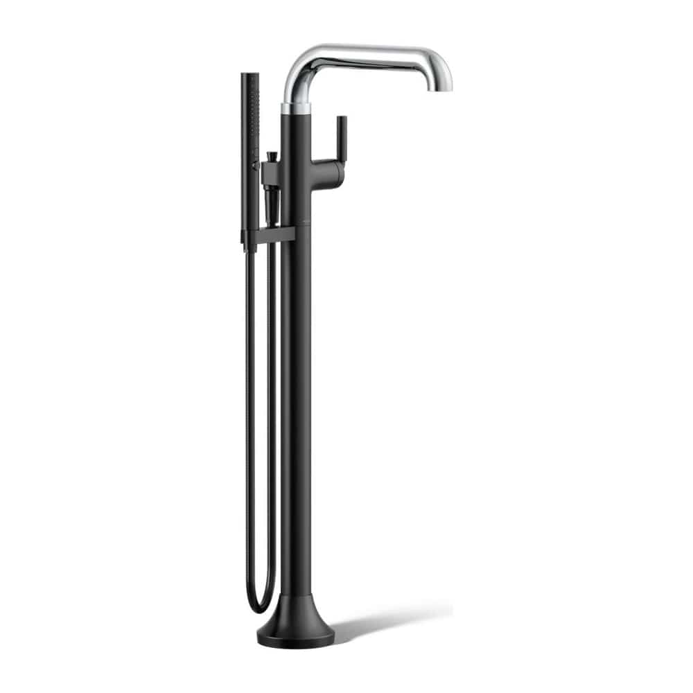 Tone Floor Mounted Tub Filler with Built-In Diverter - Includes Hand Shower