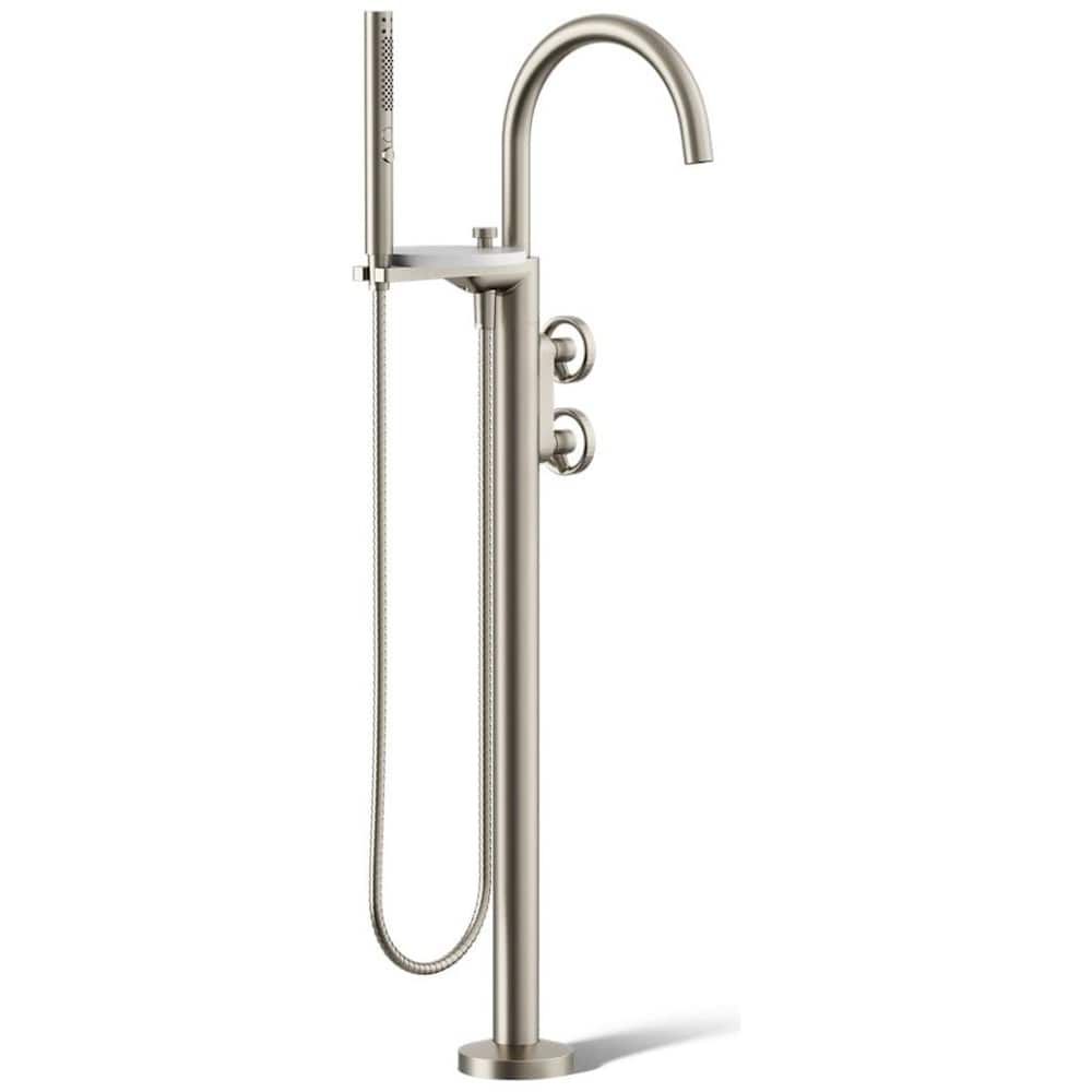 Components Floor Mounted Tub Filler with Built-In Diverter - Includes Hand Shower