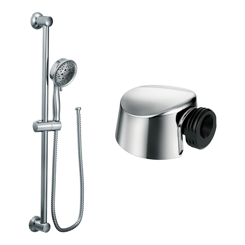 Moen Engage Multi-Function Hand Shower Package with Hose, Slide Bar, and Wall Supply Elbow Included Chrome