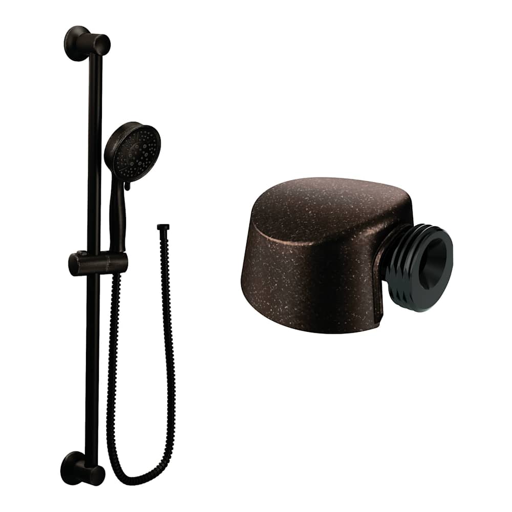 Moen Engage Multi-Function Hand Shower Package with Hose, Slide Bar, and Wall Supply Elbow Included Oil Rubbed Bronze