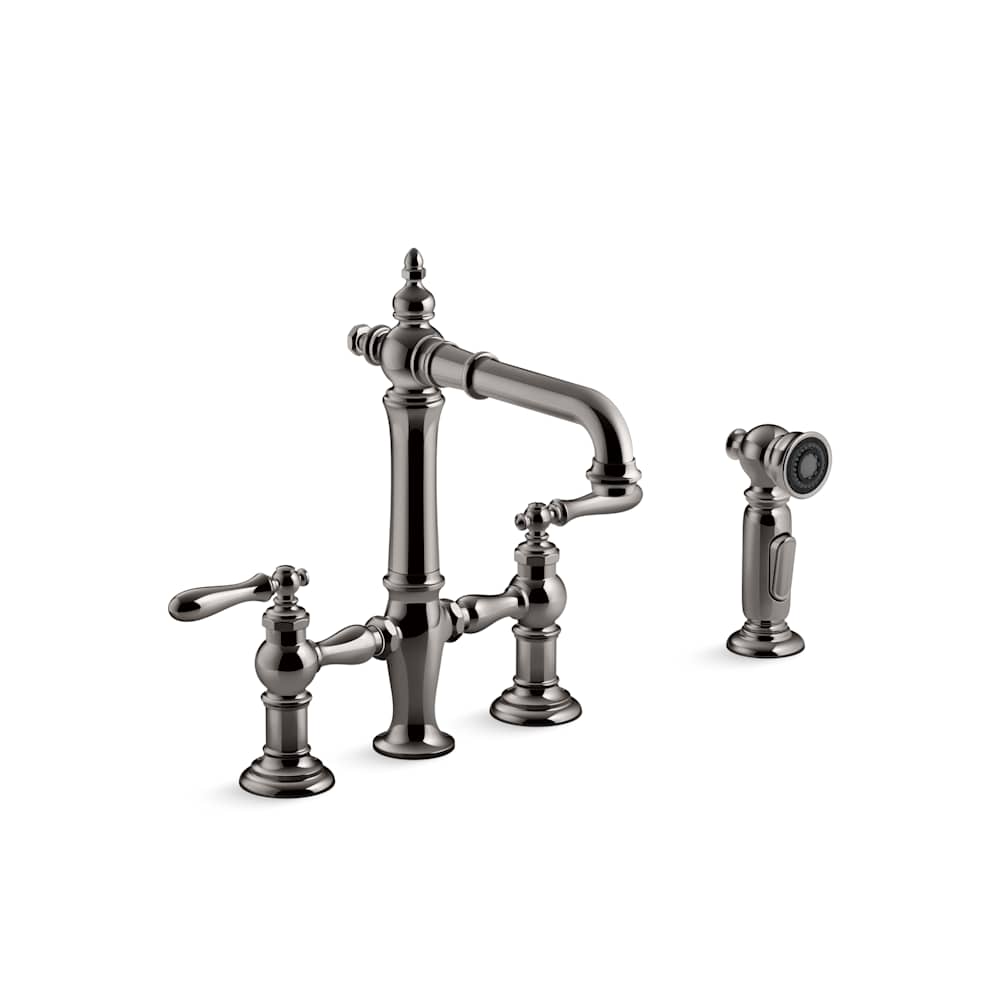 Artifacts 1.5 GPM Widespread Bridge Bar Faucet with Sweep, BerrySoft, ProMotion, and MasterClean Technologies - Includes Side Spray
