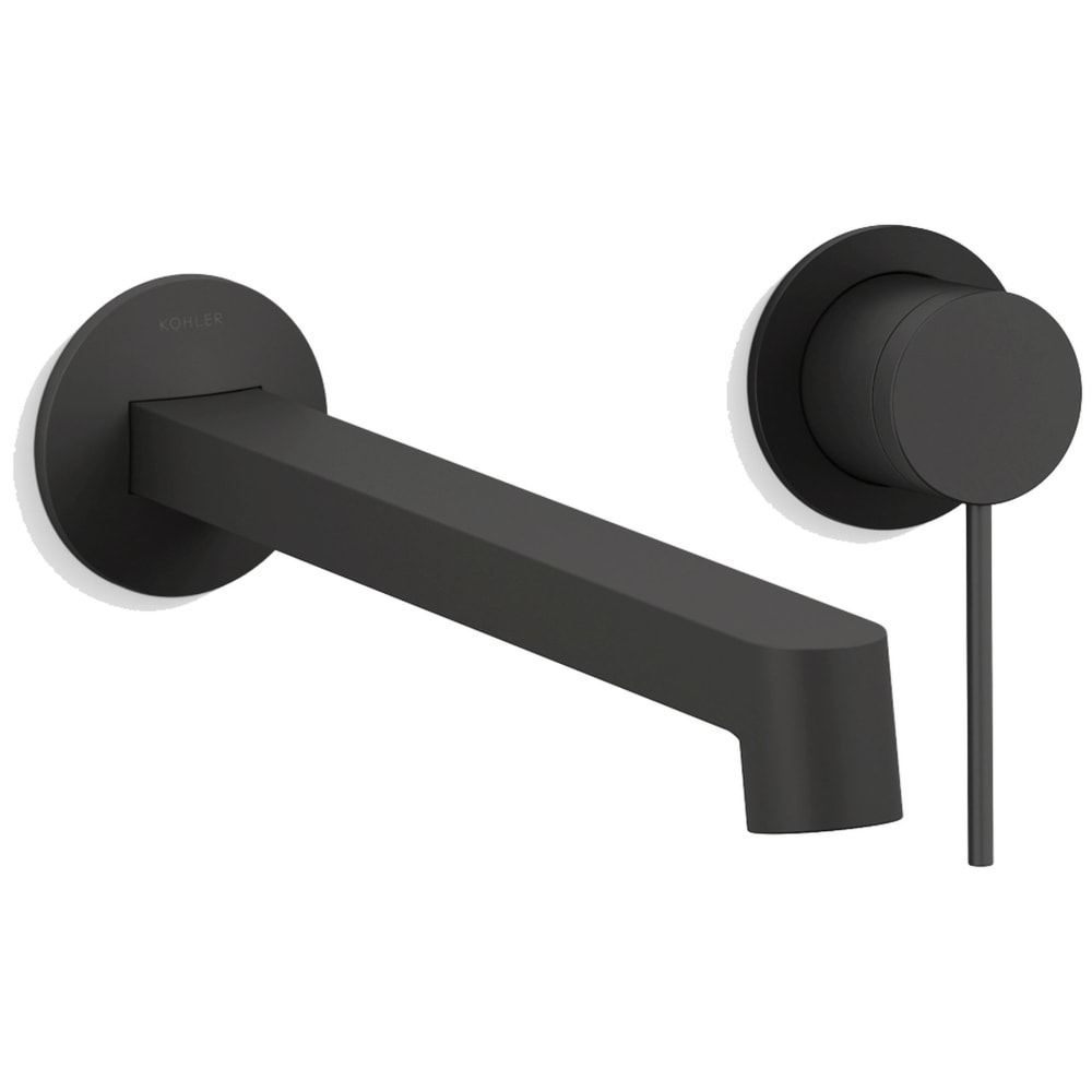 Components Single Handle Wall-Mount Bathroom Sink Faucet with Row Design Spout and Thin Lever Handle