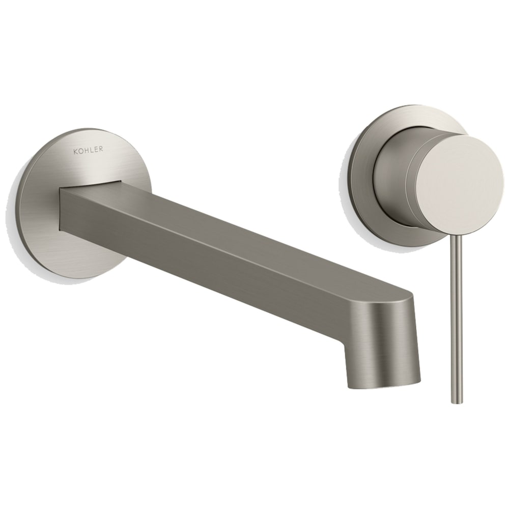 Components Single Handle Wall-Mount Bathroom Sink Faucet with Row Design Spout and Thin Lever Handle