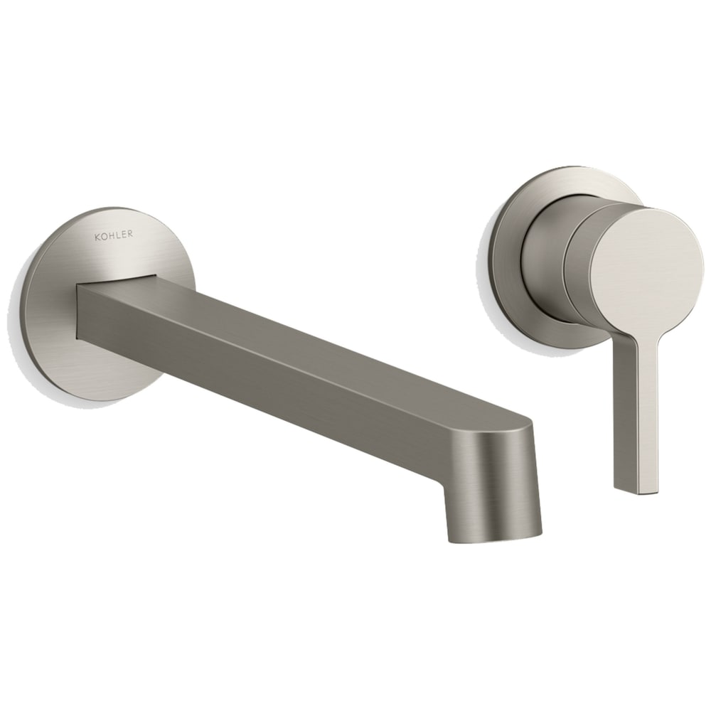 Components Single Handle Wall-Mount Bathroom Sink Faucet with Row Design Spout and Standard Lever Handle