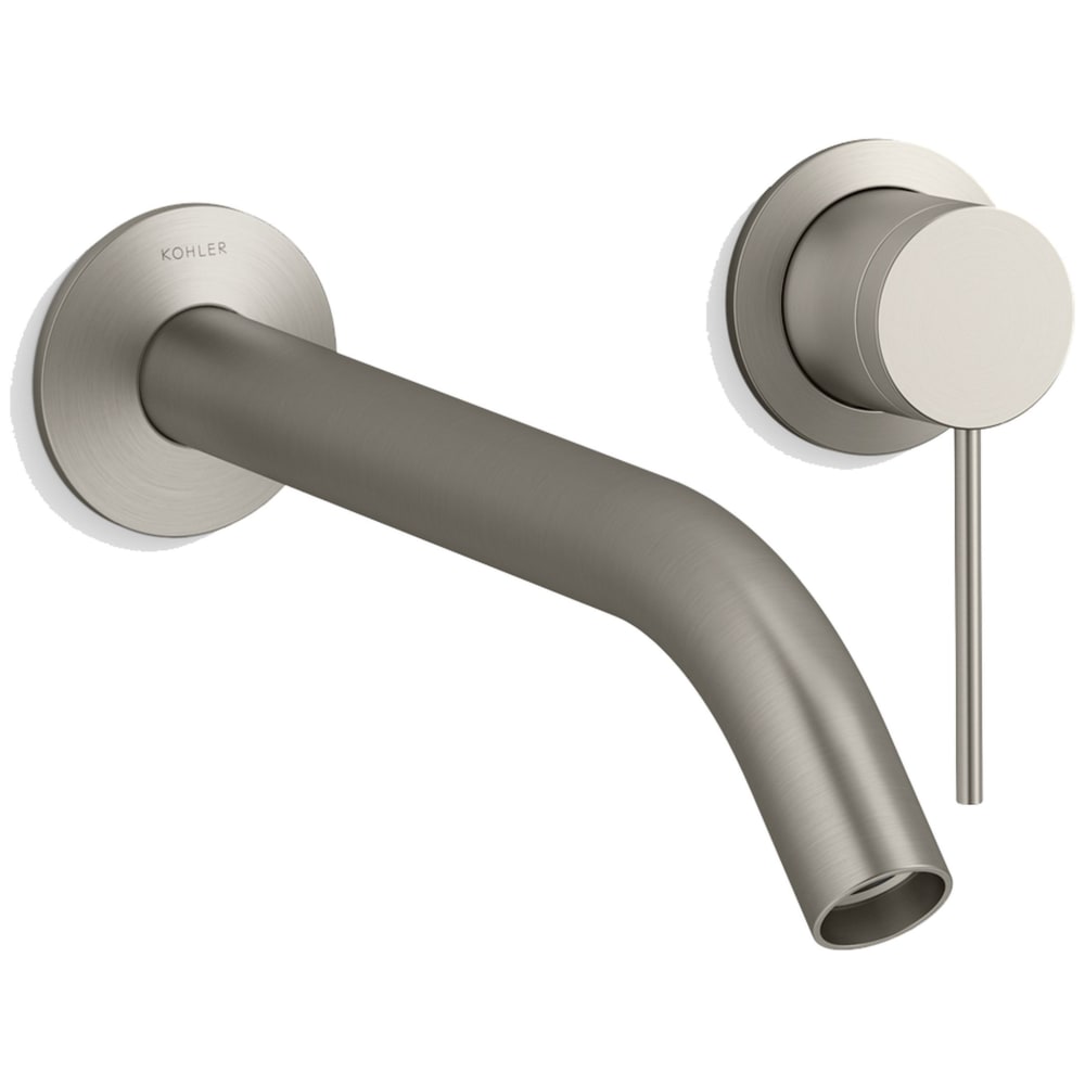 Components Single Handle Wall-Mount Bathroom Sink Faucet with Tube Spout and Thin Lever Handle