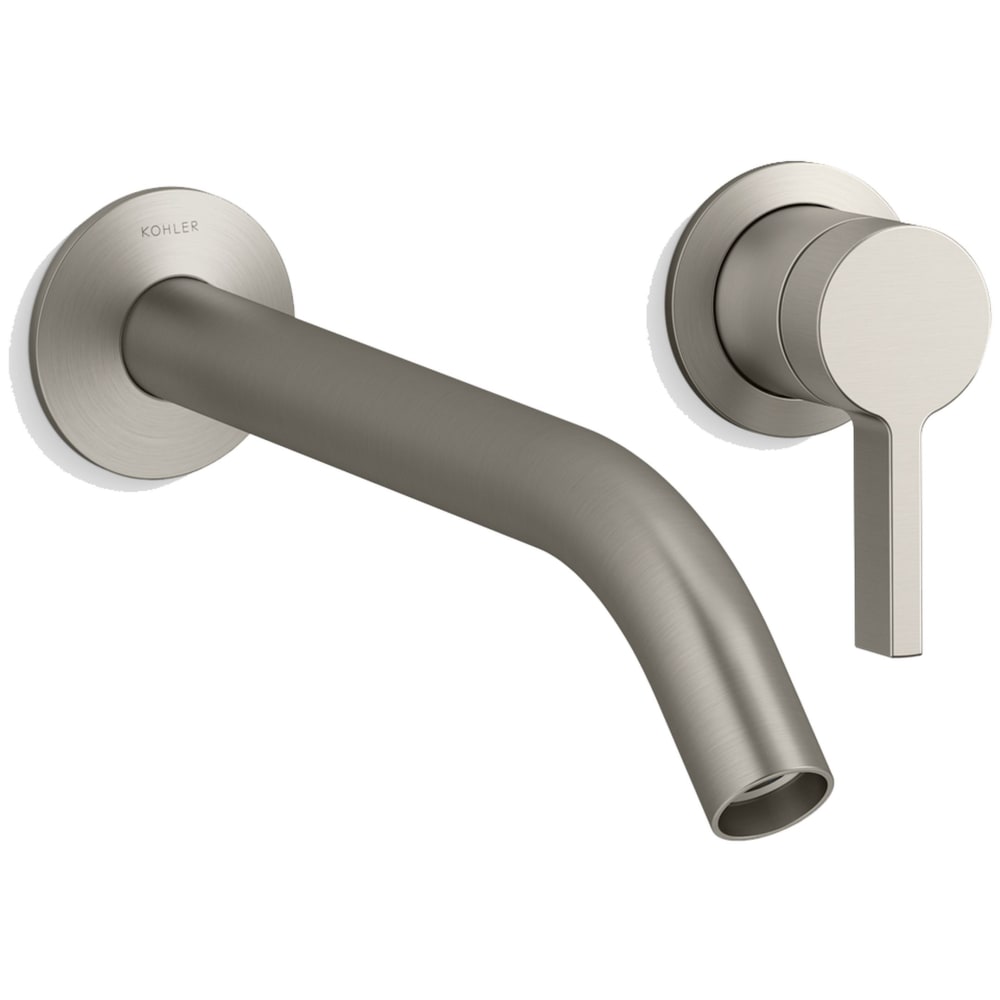 Components Single Handle Wall-Mount Bathroom Sink Faucet with Tube Spout and Standard Lever Handle