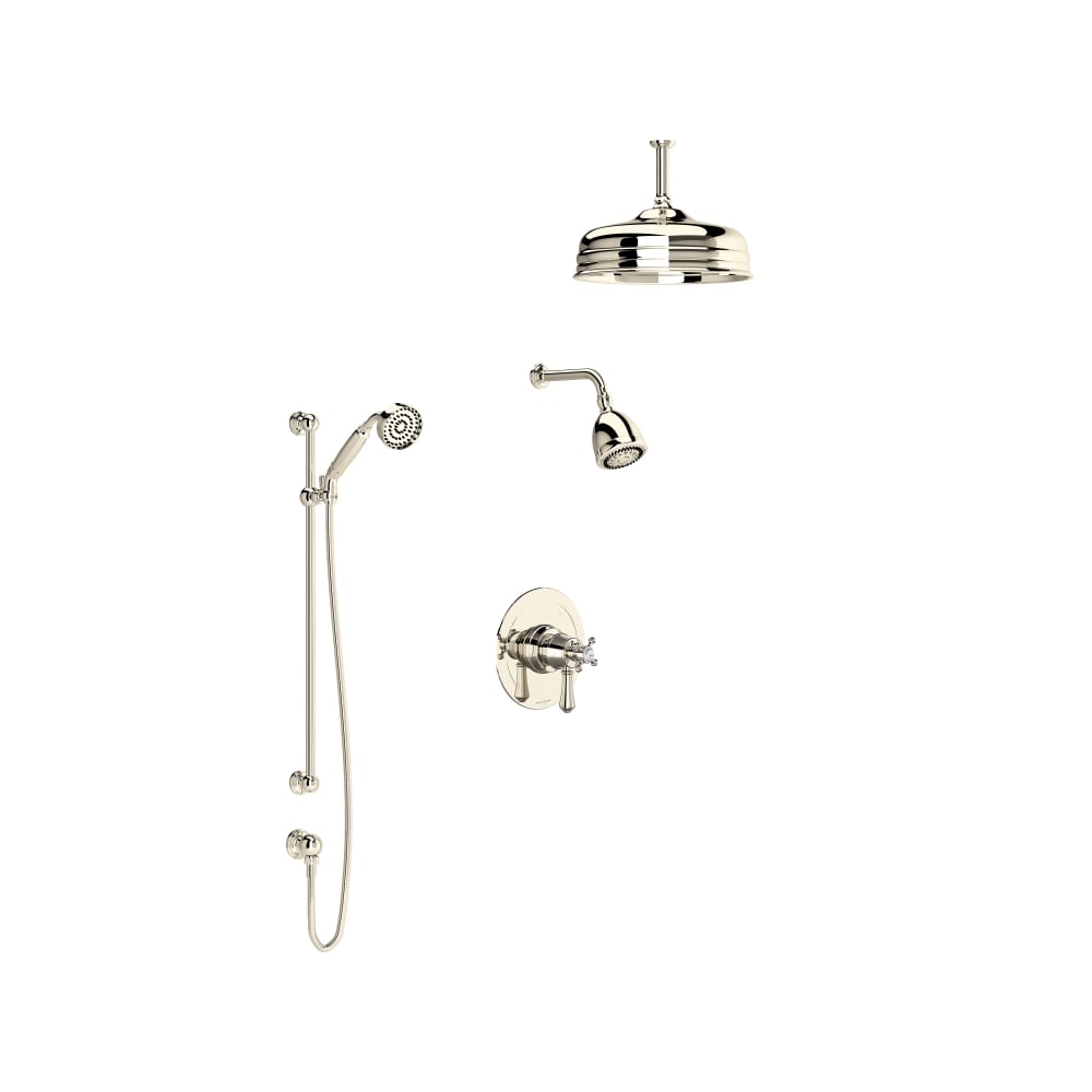 Georgian Era Thermostatic Shower System with Shower Head, Hand Shower, and Hose