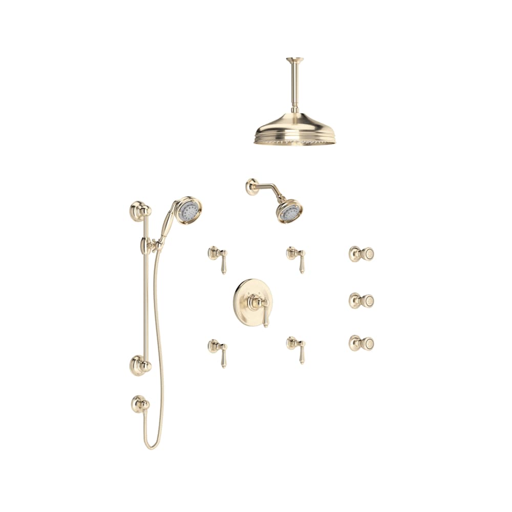 Acqui Thermostatic Shower System with Shower Head, Hand Shower, and Bodysprays