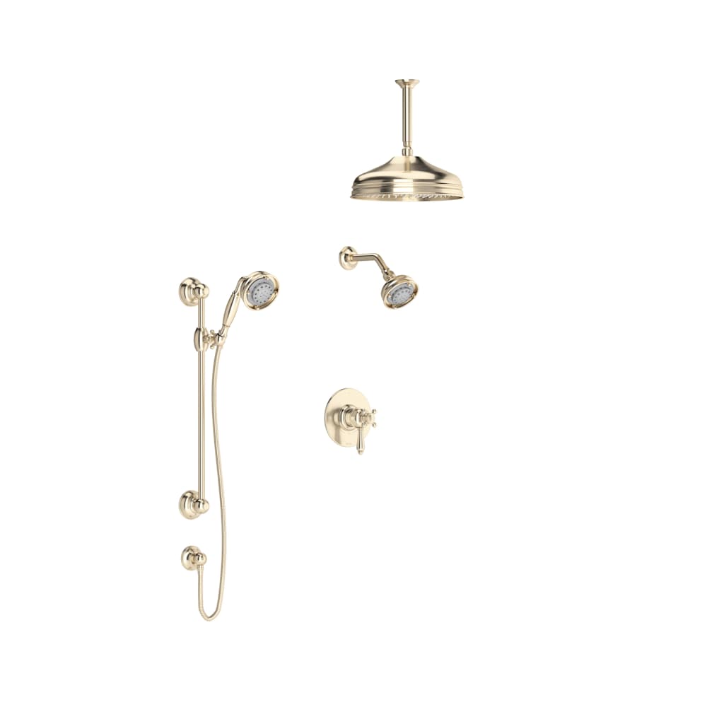 Acqui Thermostatic Shower System with Shower Head and Hand Shower