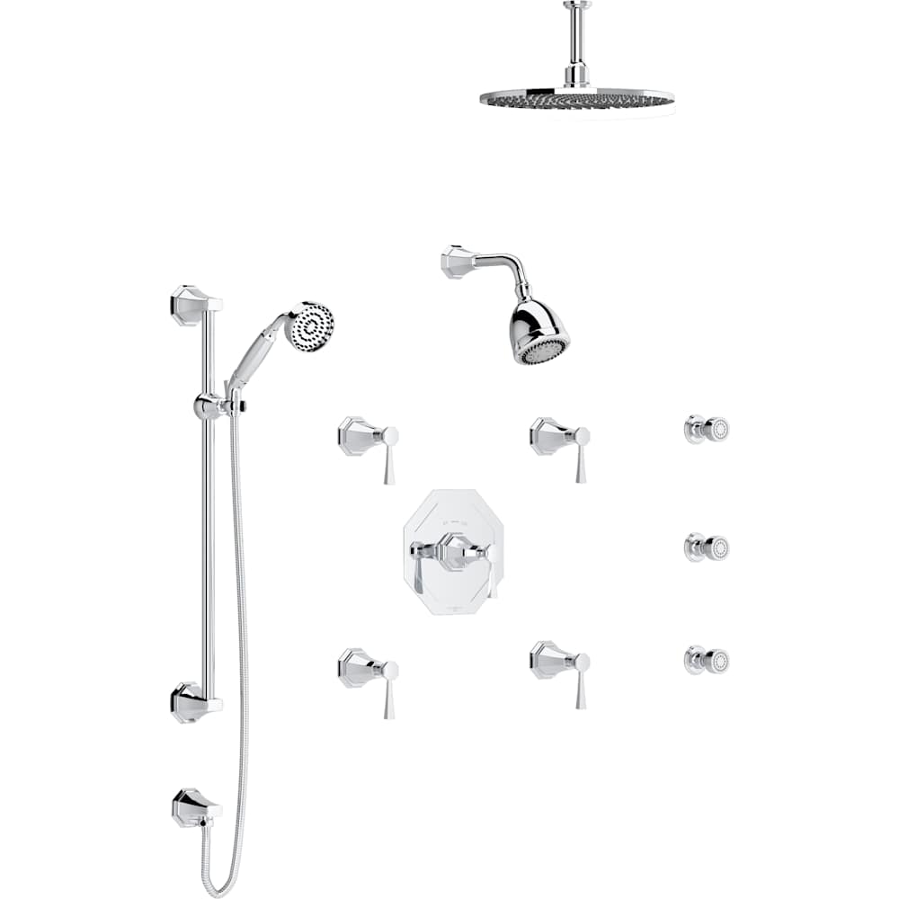 Deco Thermostatic Shower System with Shower Head, Hand Shower, and Hose