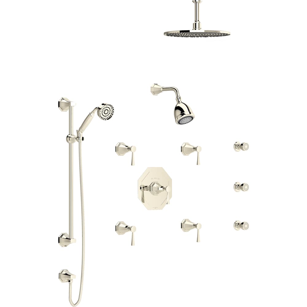 Deco Thermostatic Shower System with Shower Head, Hand Shower, and Hose