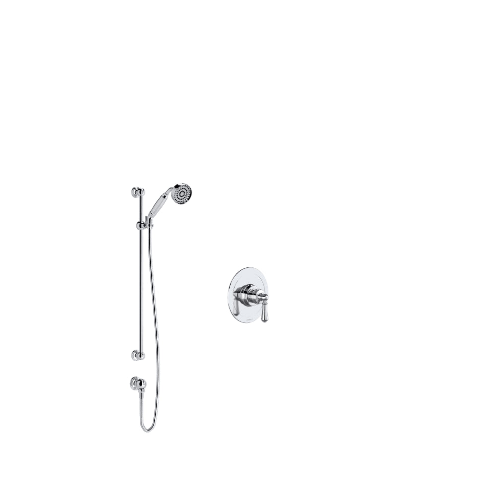 Georgian Era Pressure Balanced Shower System with Hand Shower, Hose, and Valve Trim