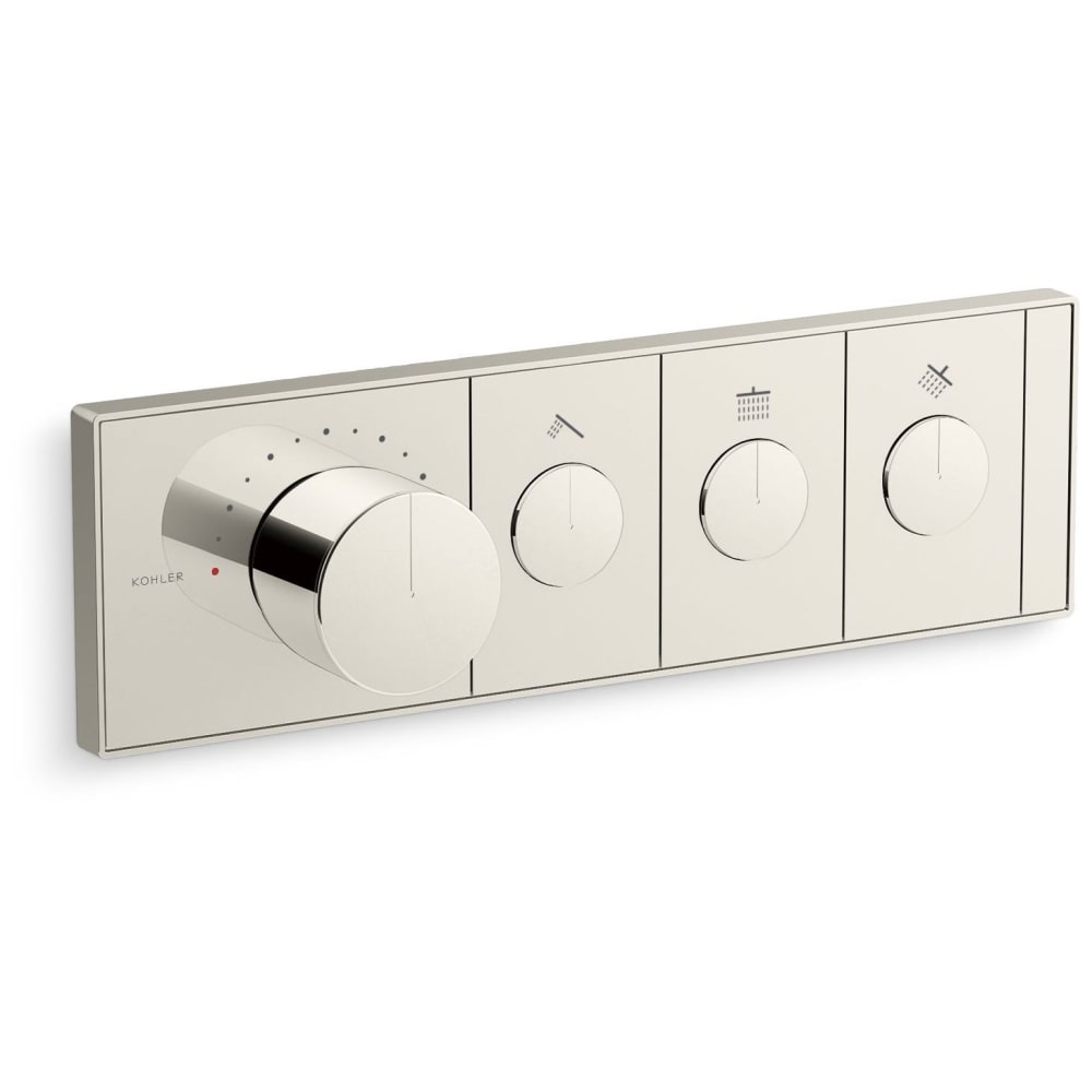 Anthem Three Function Thermostatic Valve Trim Only with Single Knob Handle, Integrated Diverter, and Volume Control - Less Rough In