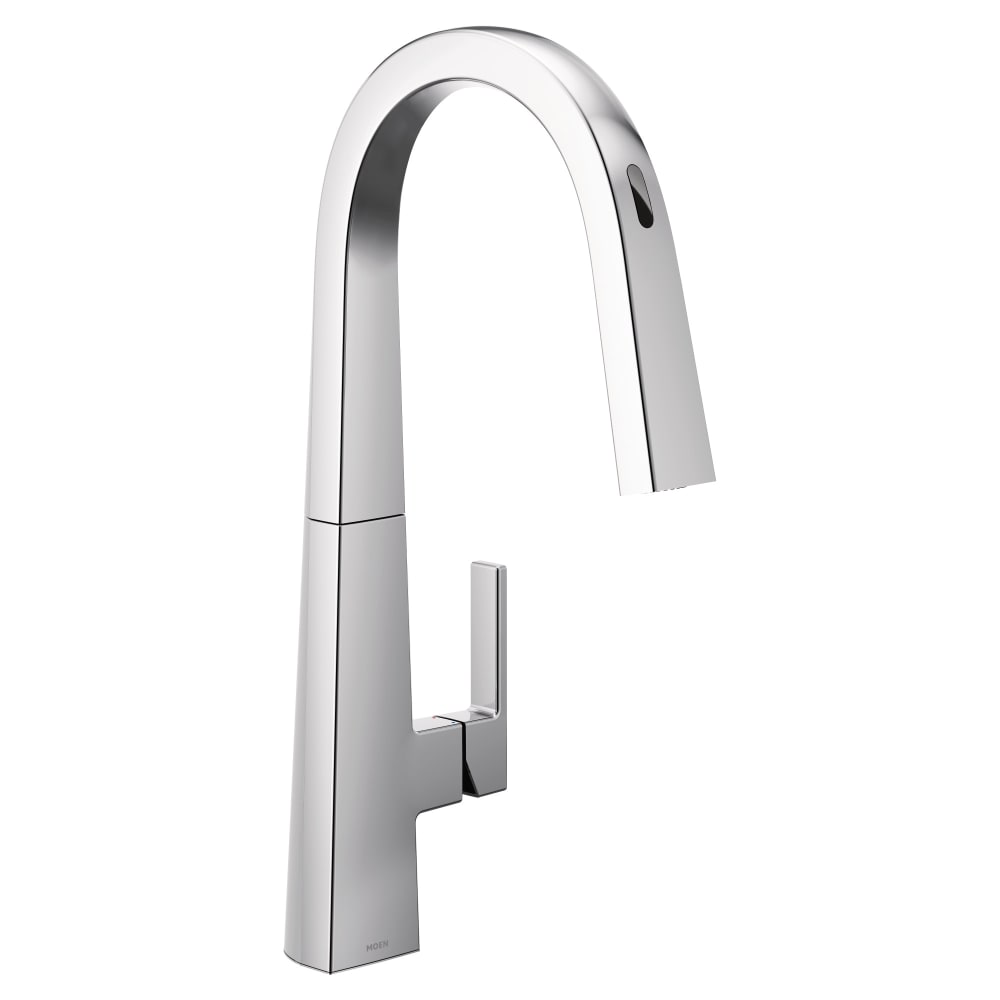 Moen Belfield 1.5 GPM High-Arc Single Handle Kitchen Faucet with MotionSense Technology Matte Black