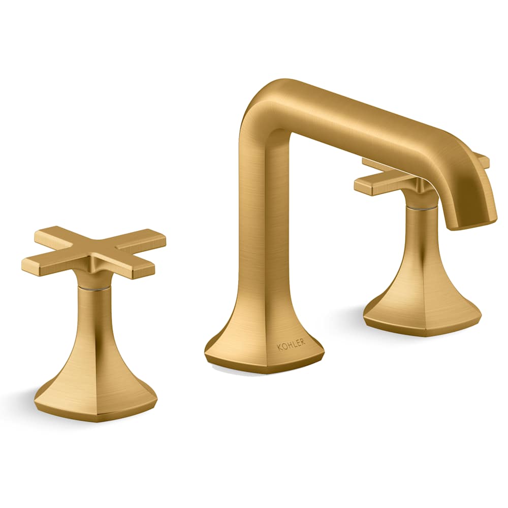 Occasion Double Handle Bathroom Sink Faucet with Straight Spout Design and Cross Handles
