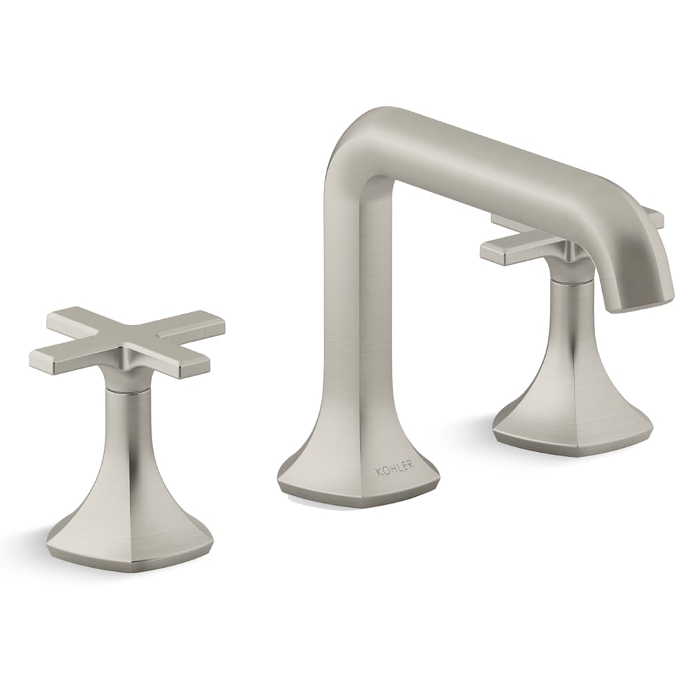 Occasion Double Handle Bathroom Sink Faucet with Straight Spout Design and Cross Handles