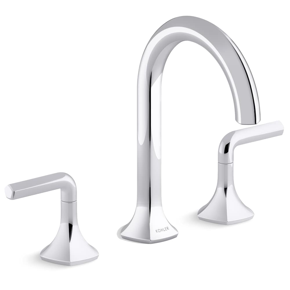 Occasion Double Handle Bathroom Sink Faucet with Cane Spout Design and Lever Handles