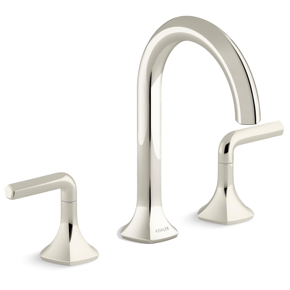 Occasion Double Handle Bathroom Sink Faucet with Cane Spout Design and Lever Handles
