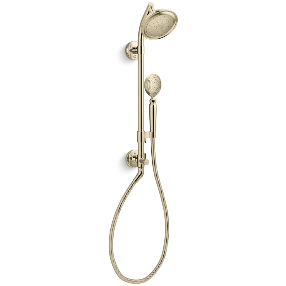 HydroRail-S 1.75 GPM Single Function Shower Head with MasterClean Technology - Included Handshower, Slide Bar, and Hose