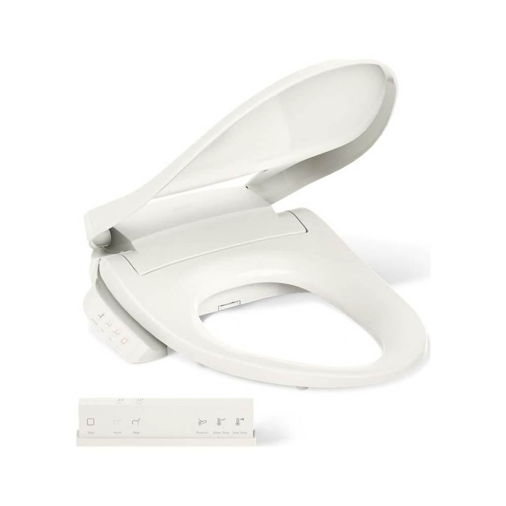 PureWash E700 Elongated Bidet Seat with Heated Seat, Automatically UV Light Self-Cleaning Wand, Handheld Remote, Adjustable Water Position and Pressure, Adjustable Water Temperature, Quiet-Close Lid, Quiet-Release Hinges, and LED Night Light