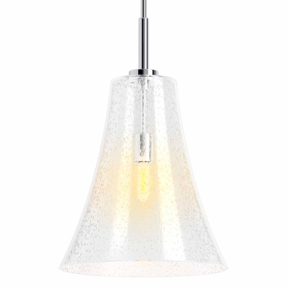 Simplice 14" Wide Pendant with Seedy Glass Shade