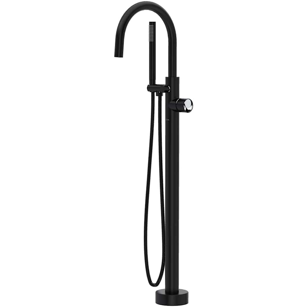 Eclissi Floor Mounted Tub Filler with Built-In Diverter - Includes Hand Shower
