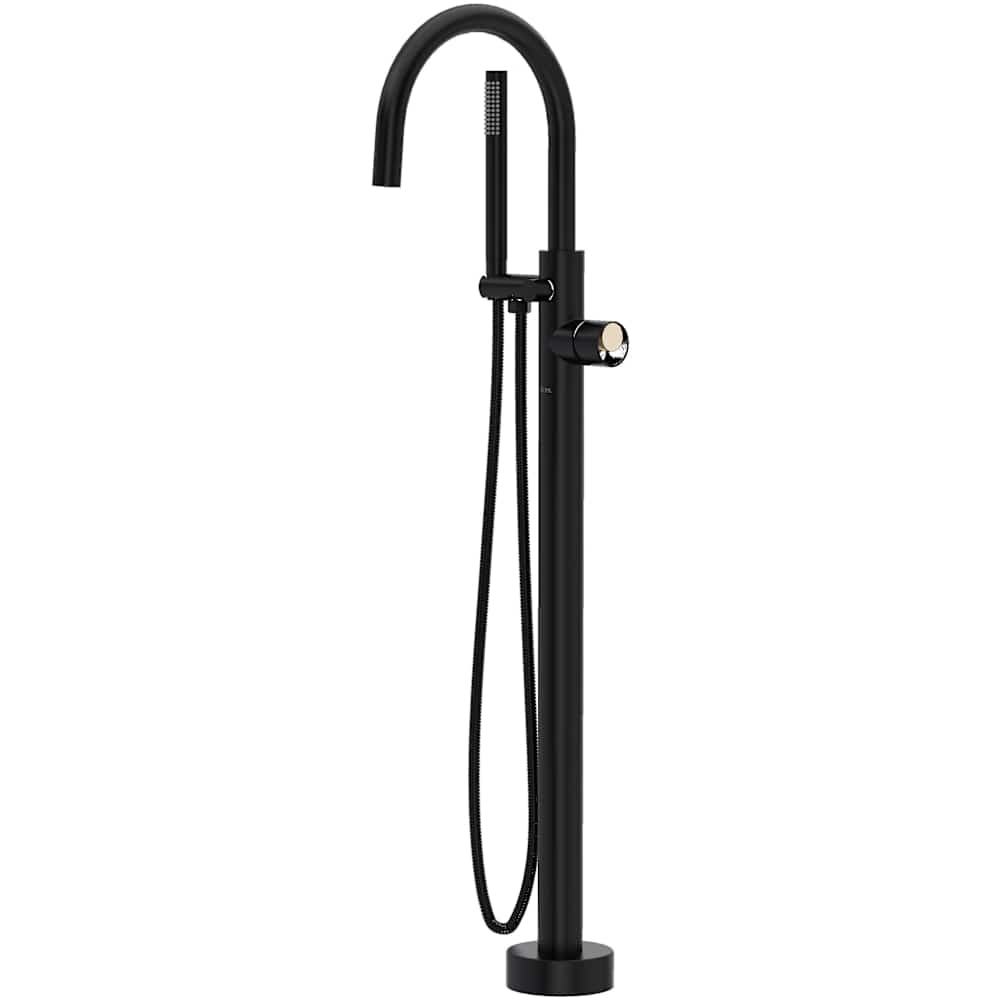 Eclissi Floor Mounted Tub Filler with Built-In Diverter - Includes Hand Shower