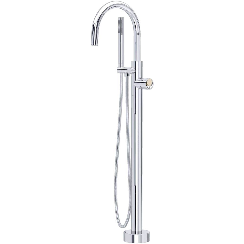 Eclissi Floor Mounted Tub Filler with Built-In Diverter - Includes Hand Shower