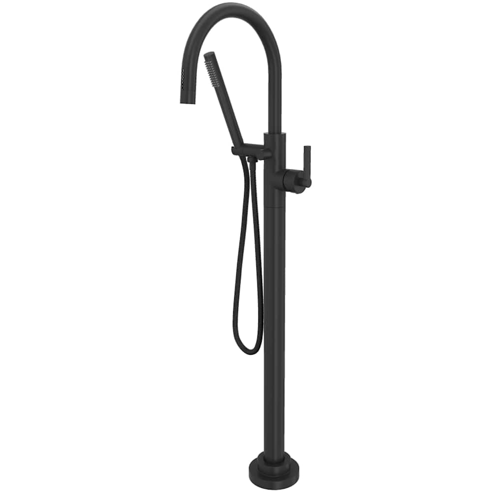 Lombardia Floor Mounted Tub Filler with Built-In Diverter - Includes Hand Shower
