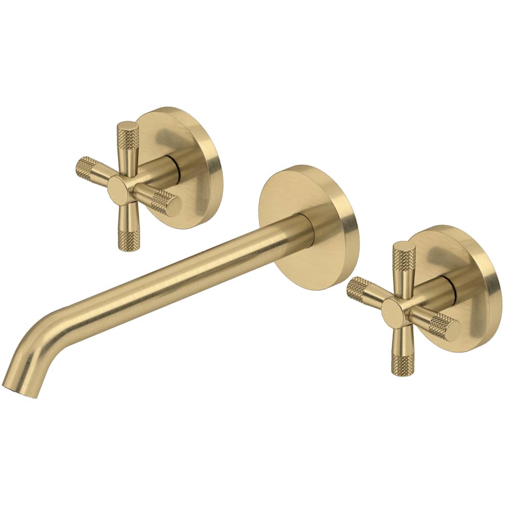 Amahle 1.2 GPM Wall Mounted Widespread Bathroom Faucet with Cross Handles