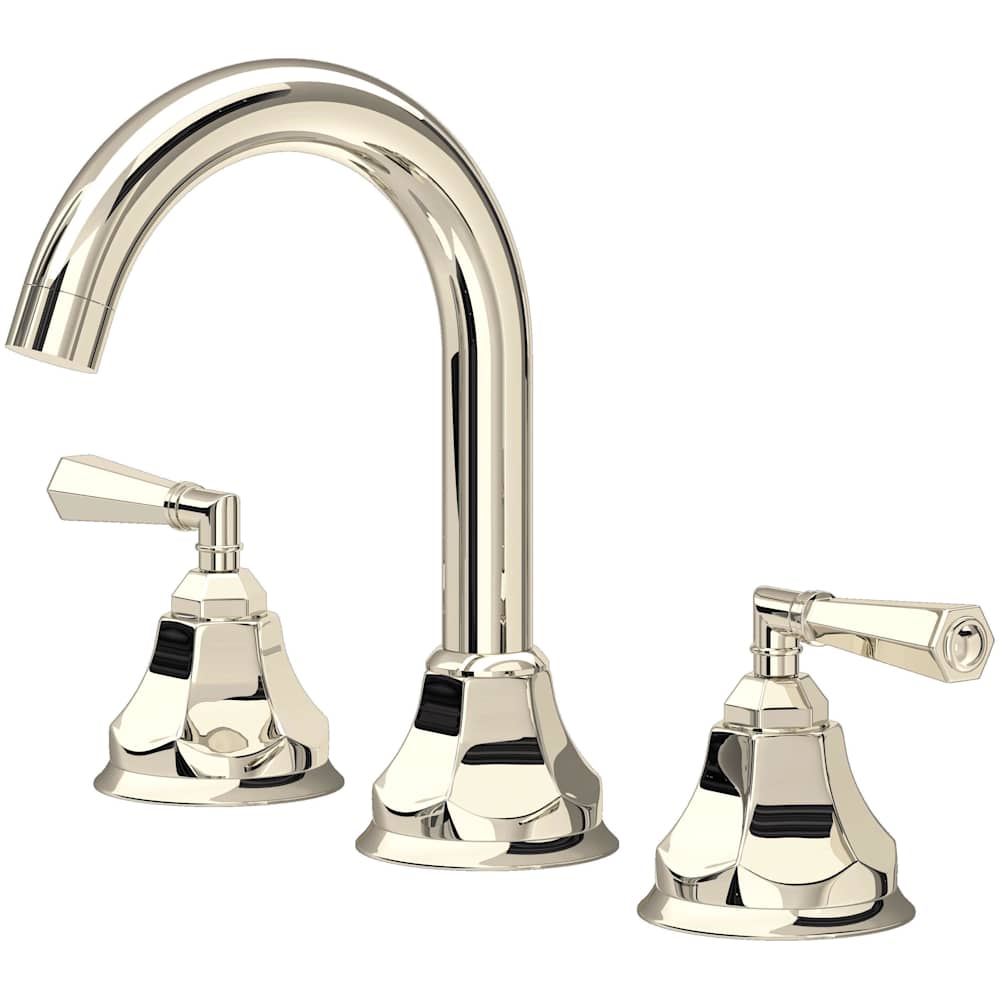 Palladian 1.2 GPM Widespread Bathroom Faucet with Lever Handles and Pop-Up Drain Assembly