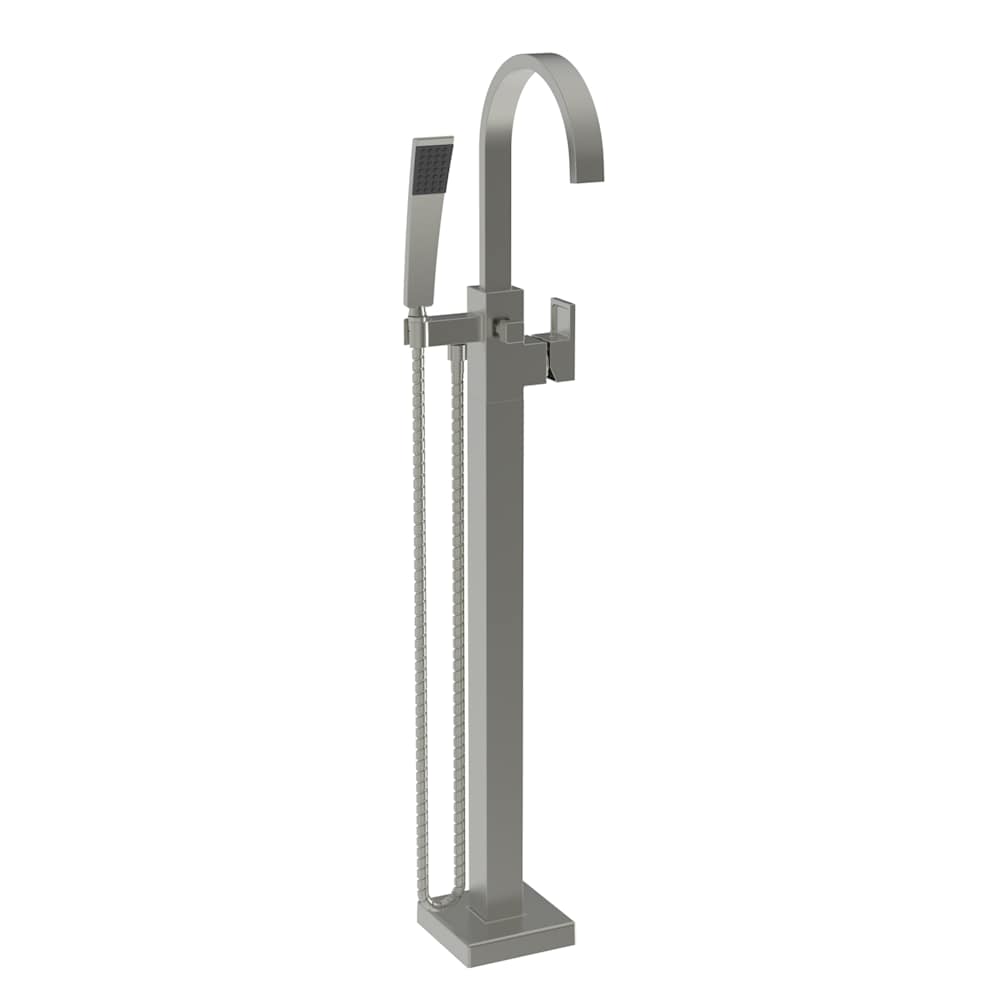 Secant Floor Mounted Tub Filler with Built-In Diverter - Includes Hand Shower