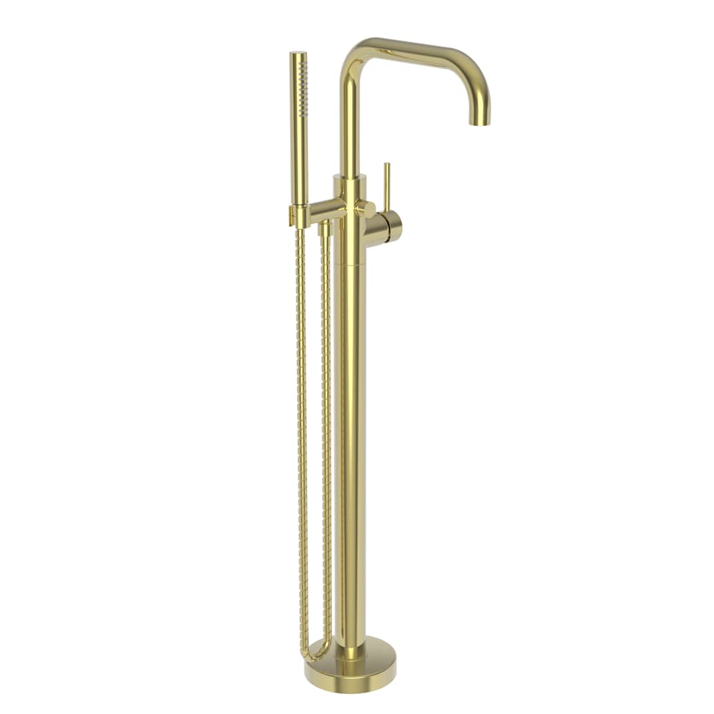 East Square Floor Mounted Tub Filler with Built-In Diverter - Includes Hand Shower